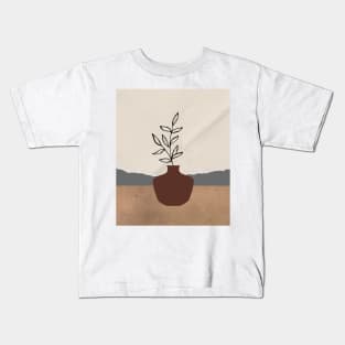 Minimal Modern  Terraccota  Pottery Abstract Pot Design Kids T-Shirt